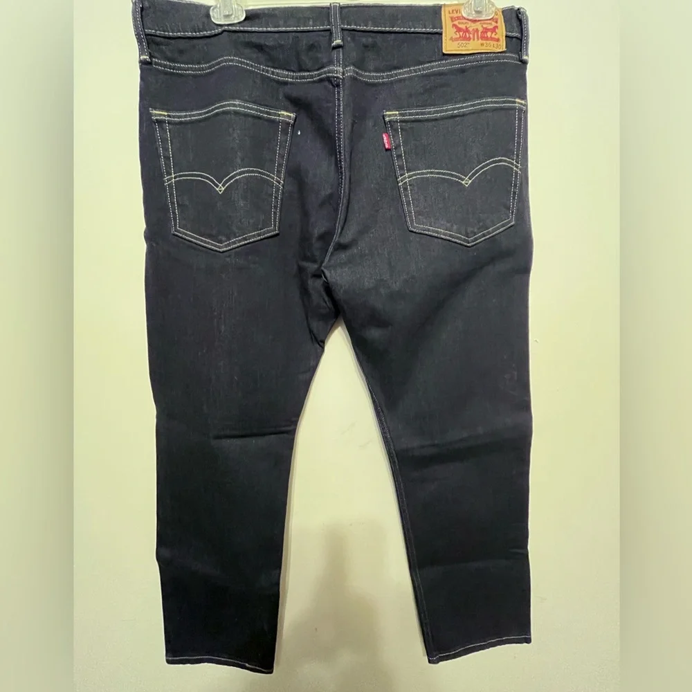 Levi’s 502 Mens Dark Denim Jeans 36 x 30 - Picture 3 of 10